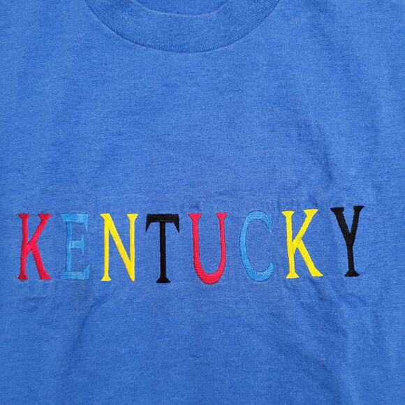 Vintage 80s Kentucky Shirt Large 21x25 Cropped USA - Picture 10 of 13